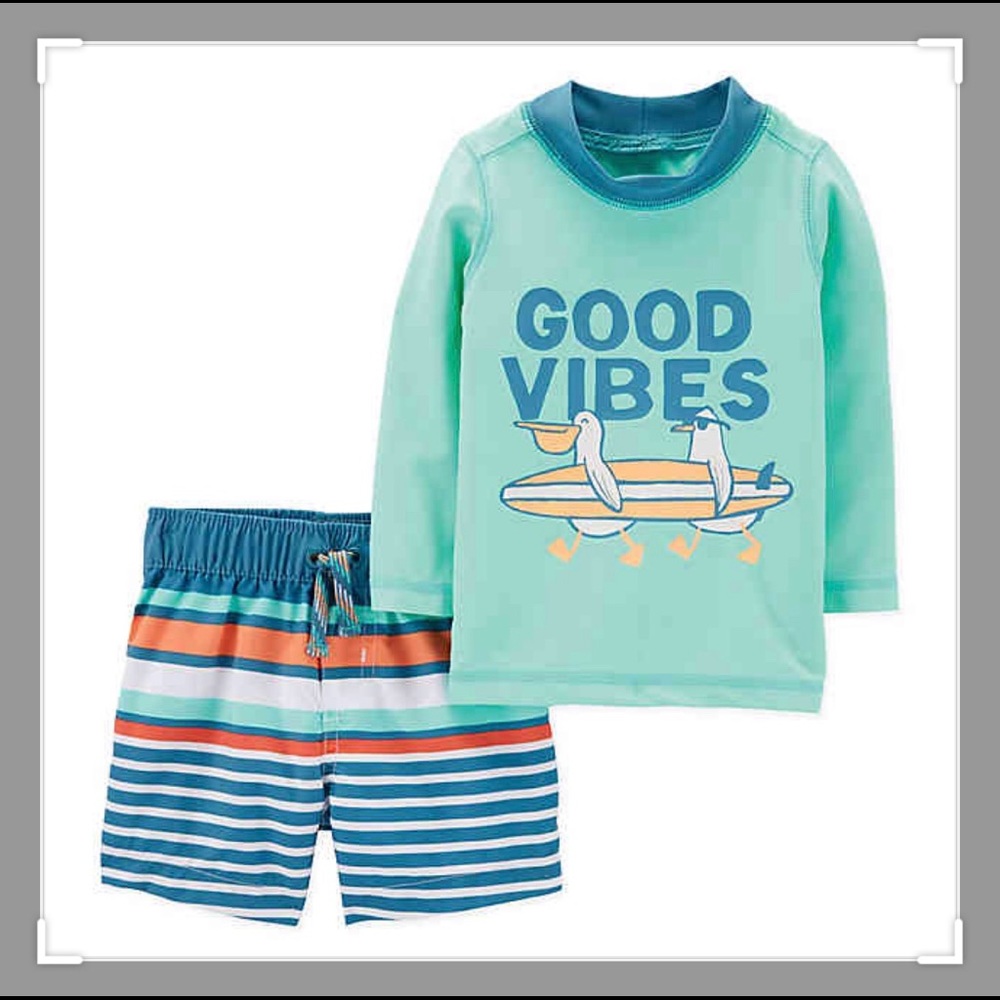Beach Vibes Rashguard and Swimtrunk Swimwear - Picture 6 of 6